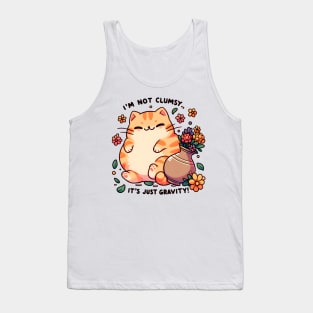 Clumsy Cat and Flower Vase Tank Top